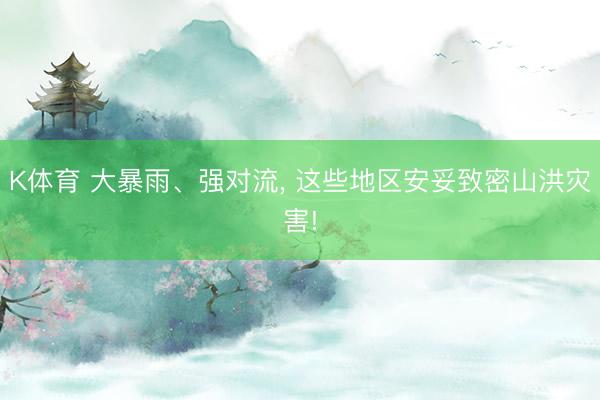 K体育 大暴雨、强对流， 这些地区安妥致密山洪灾害!