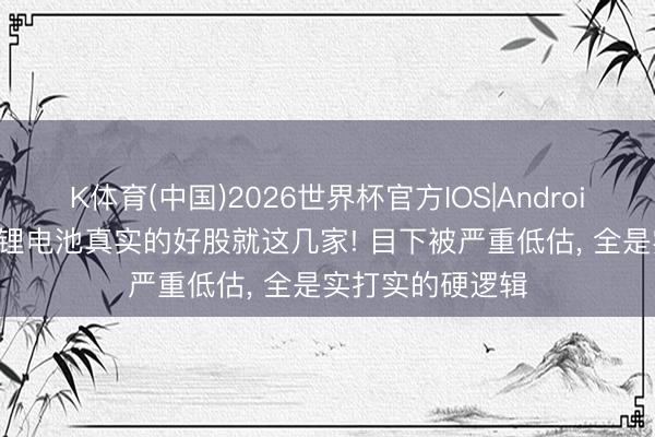 K体育(中国)2026世界杯官方IOS|Android手机app下载 锂电池真实的好股就这几家! 目下被严重低估， 全是实打实的硬逻辑