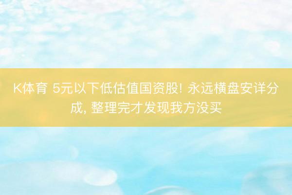 K体育 5元以下低估值国资股! 永远横盘安详分成， 整理完才发现我方没买