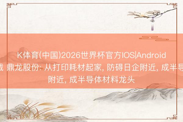 K体育(中国)2026世界杯官方IOS|Android手机app下载 鼎龙股份: 从打印耗材起家， 防碍日企附近， 成半导体材料龙头