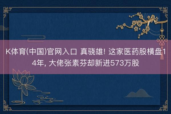 K体育(中国)官网入口 真骁雄! 这家医药股横盘14年， 大佬张素芬却新进573万股