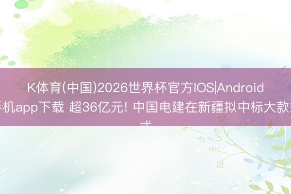 K体育(中国)2026世界杯官方IOS|Android手机app下载 超36亿元! 中国电建在新疆拟中标大款式