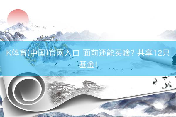 K体育(中国)官网入口 面前还能买啥? 共享12只基金!