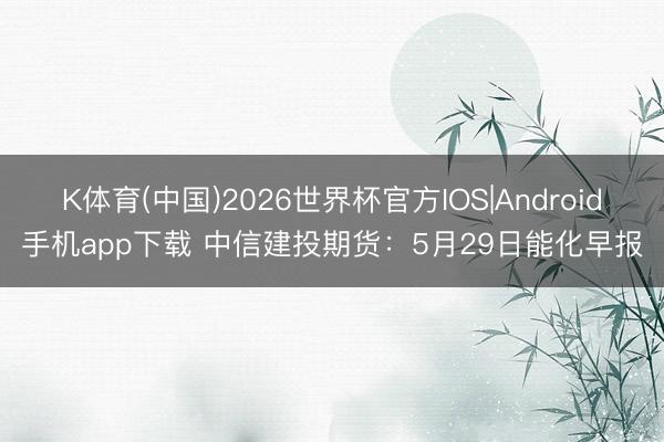 K体育(中国)2026世界杯官方IOS|Android手机app下载 中信建投期货：5月29日能化早报